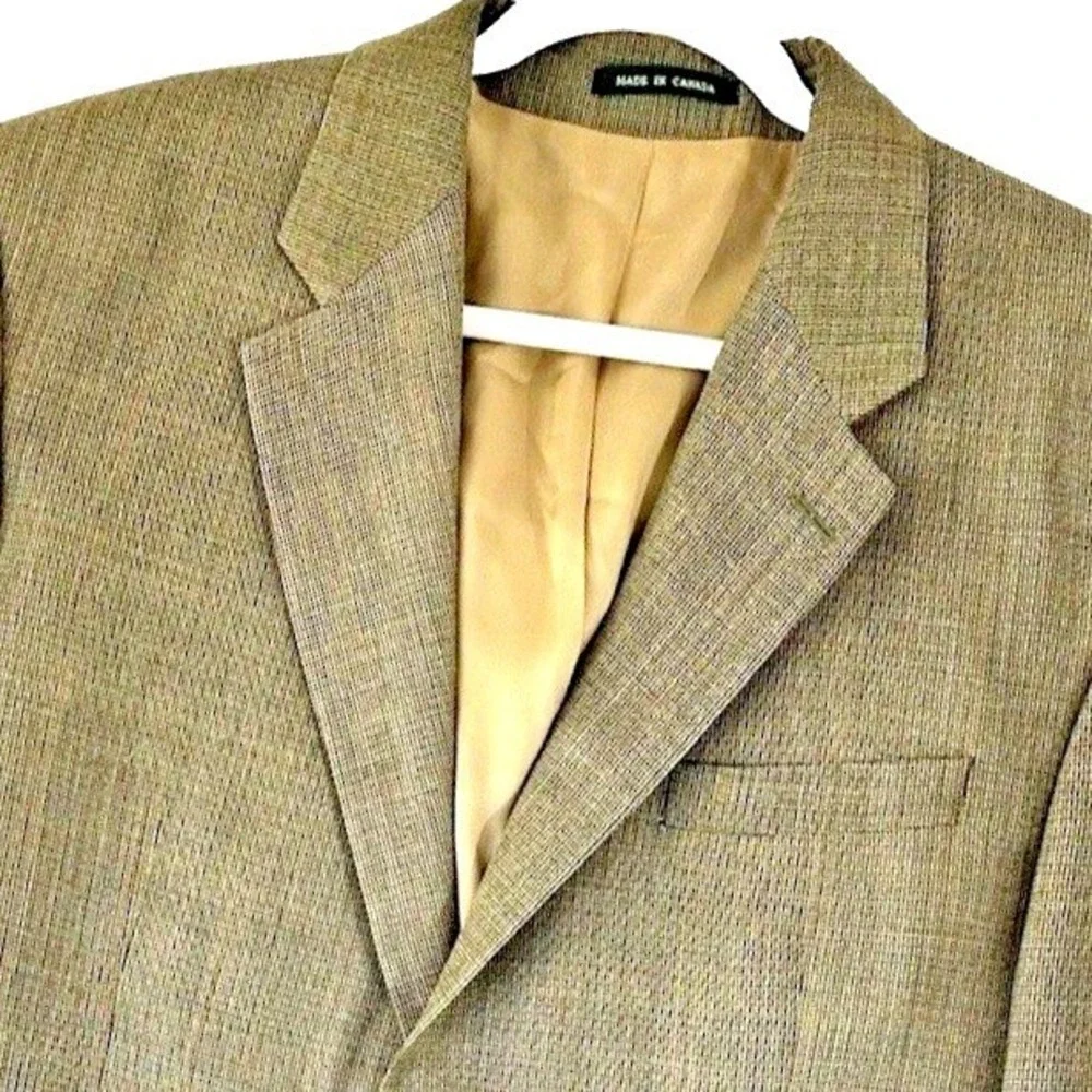 Lauren Ralph Lauren Men Blazer Sports Coat 44R Brown Window Pane Jacket Career
